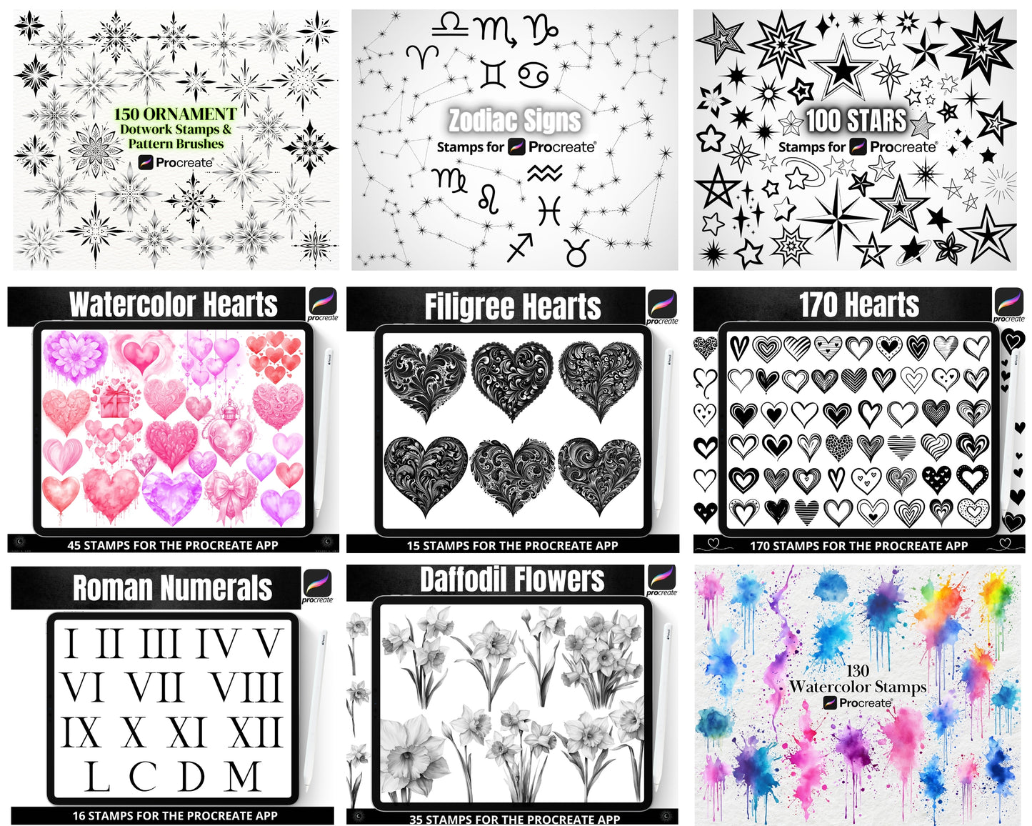 Procreate Stamp Brushes All-in-One BIG BUNDLE