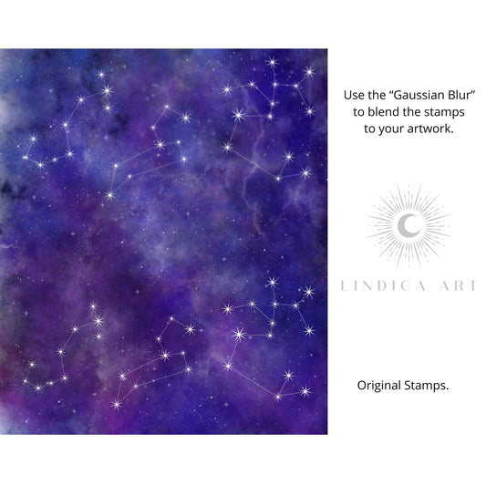 Procreate Stamp Brushes - Zodiac signs & Star Constellations