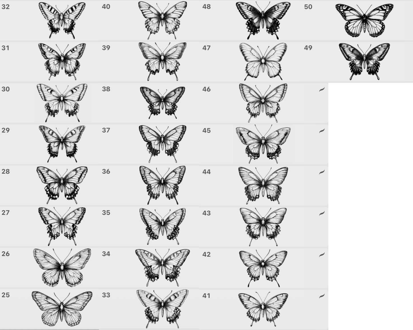 Procreate Vintage Butterflies Stamp Brushes Bundle