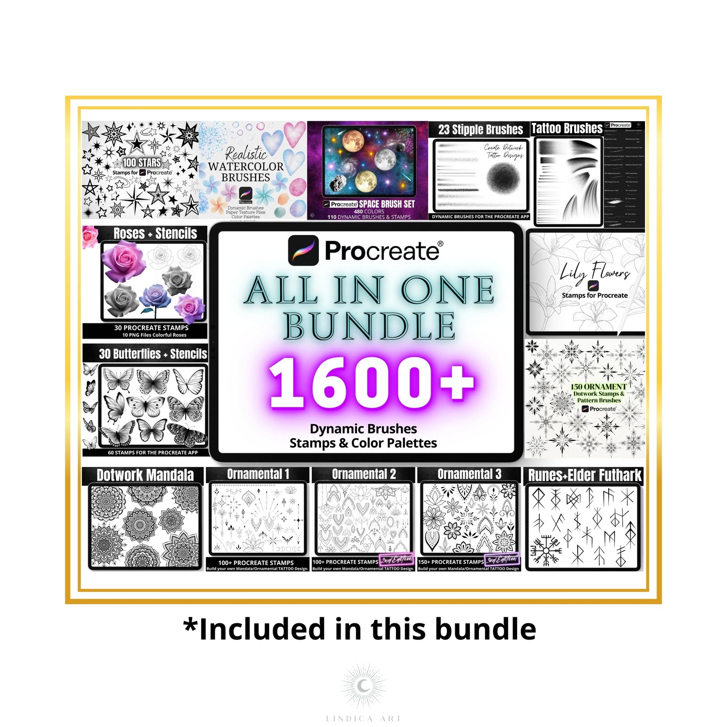 Procreate Snowflake Stamps