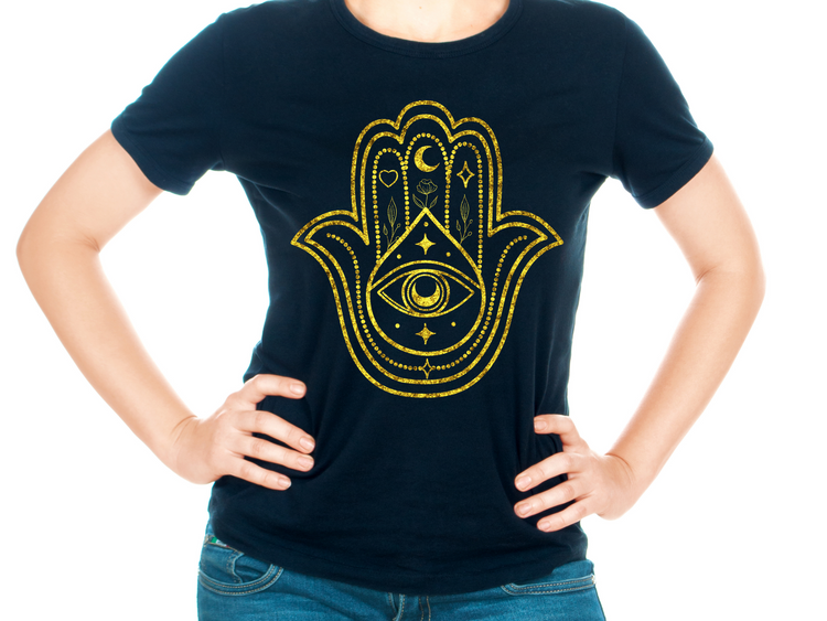 Tattoo T shirt, Hamsa hand shirt, Hand of Fatima T shirt, yoga mandala t-shirt 