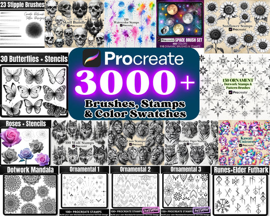 Procreate Stamp Brushes All-in-One BIG BUNDLE