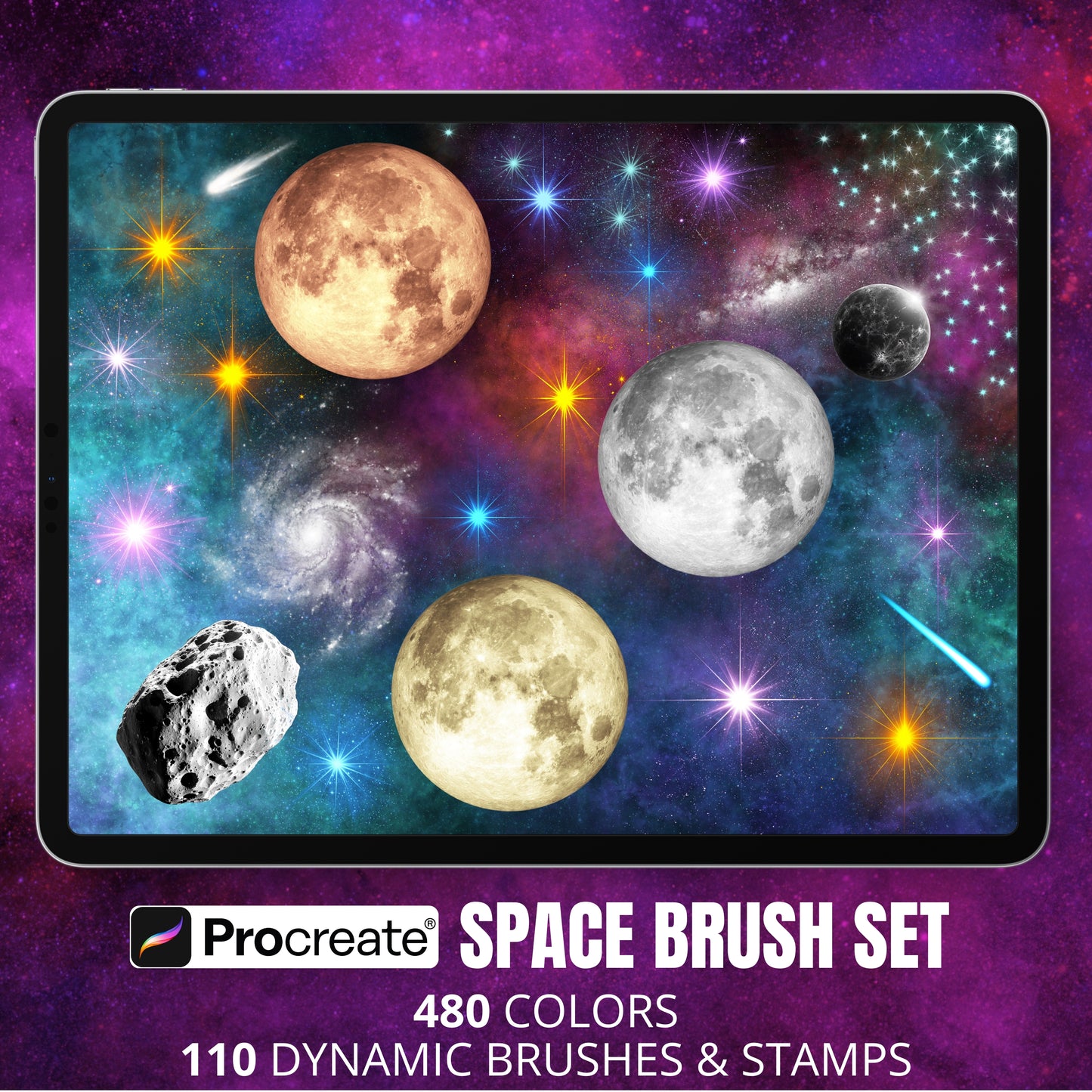 Procreate Space Brush Set - Cosmic Digital Brushes