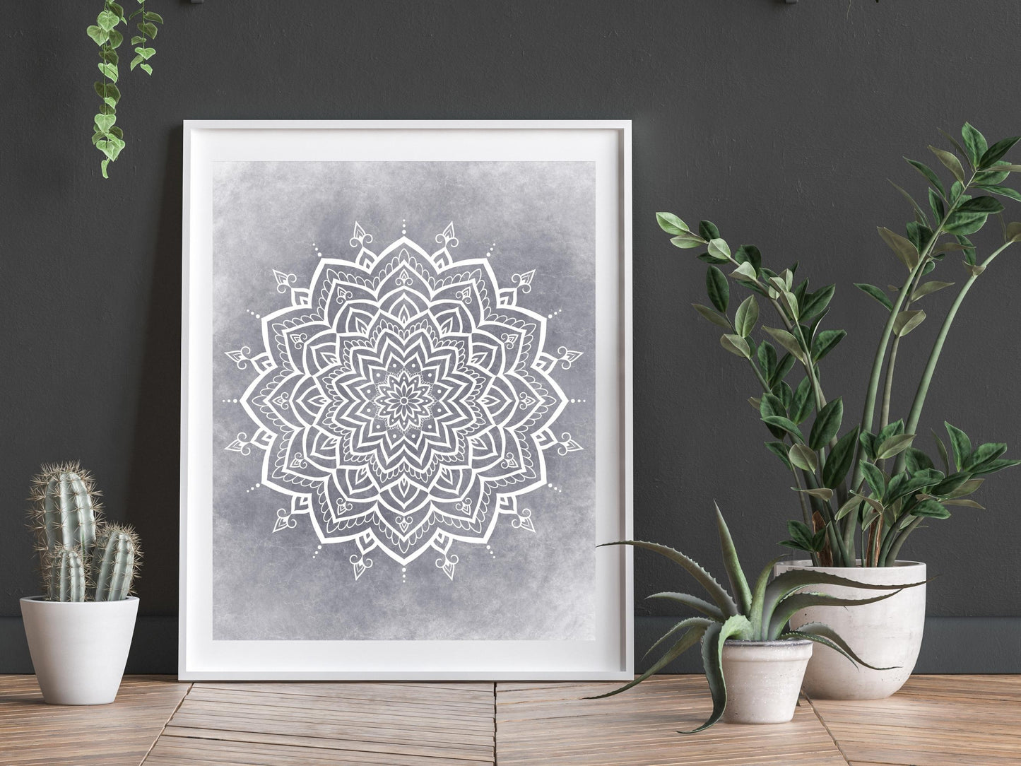 Mandala Vit - Printa hemma 5 JPG Digital Download