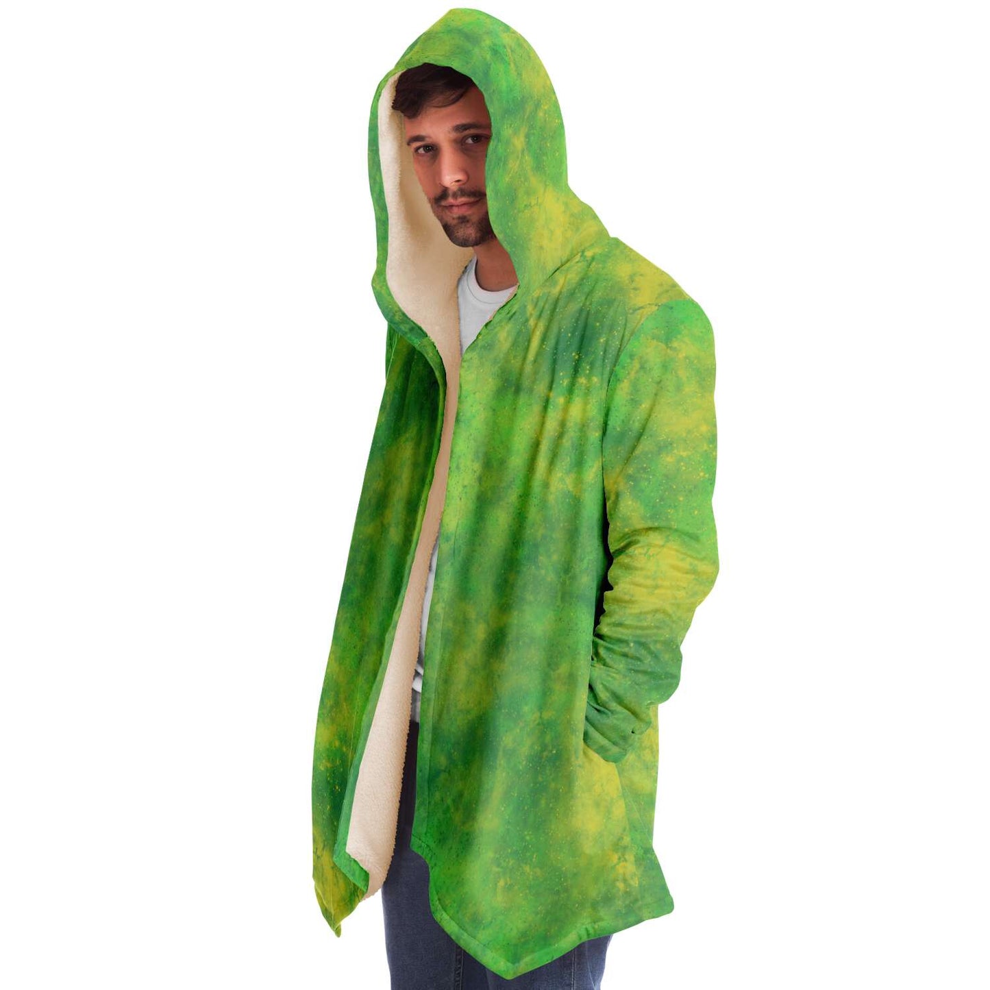 Fleece Hoodie Jacka - Lime Grön