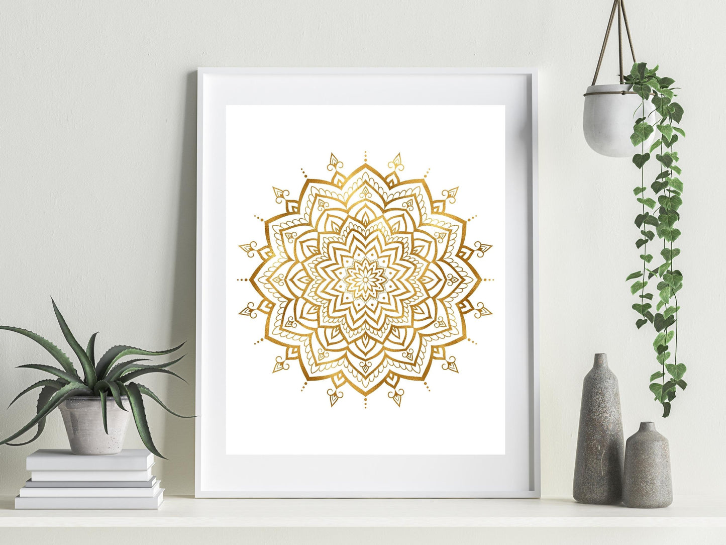 Mandala Guld - Printa själv 5 JPG Digital Download