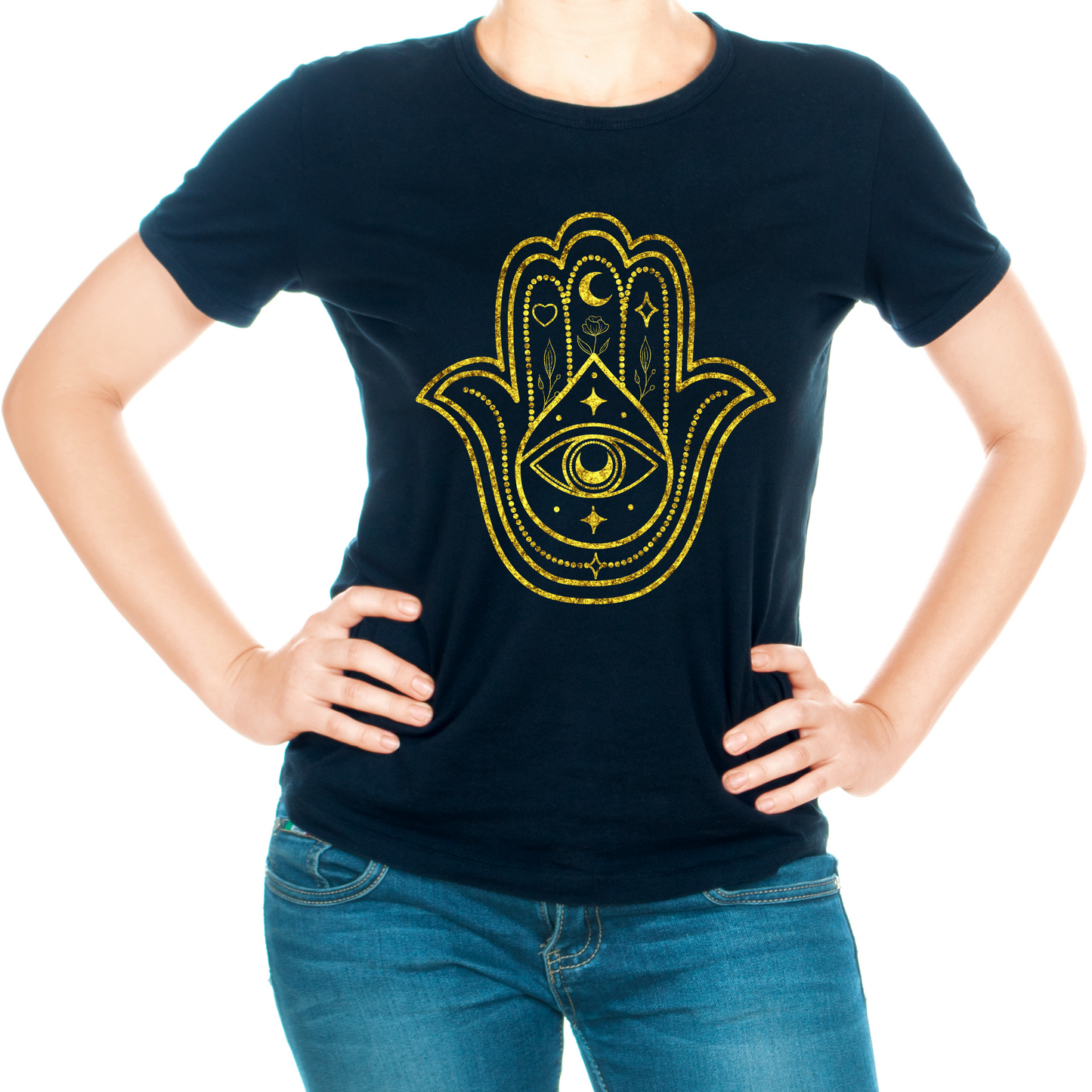 T-Shirt Hamsa Hand Guld