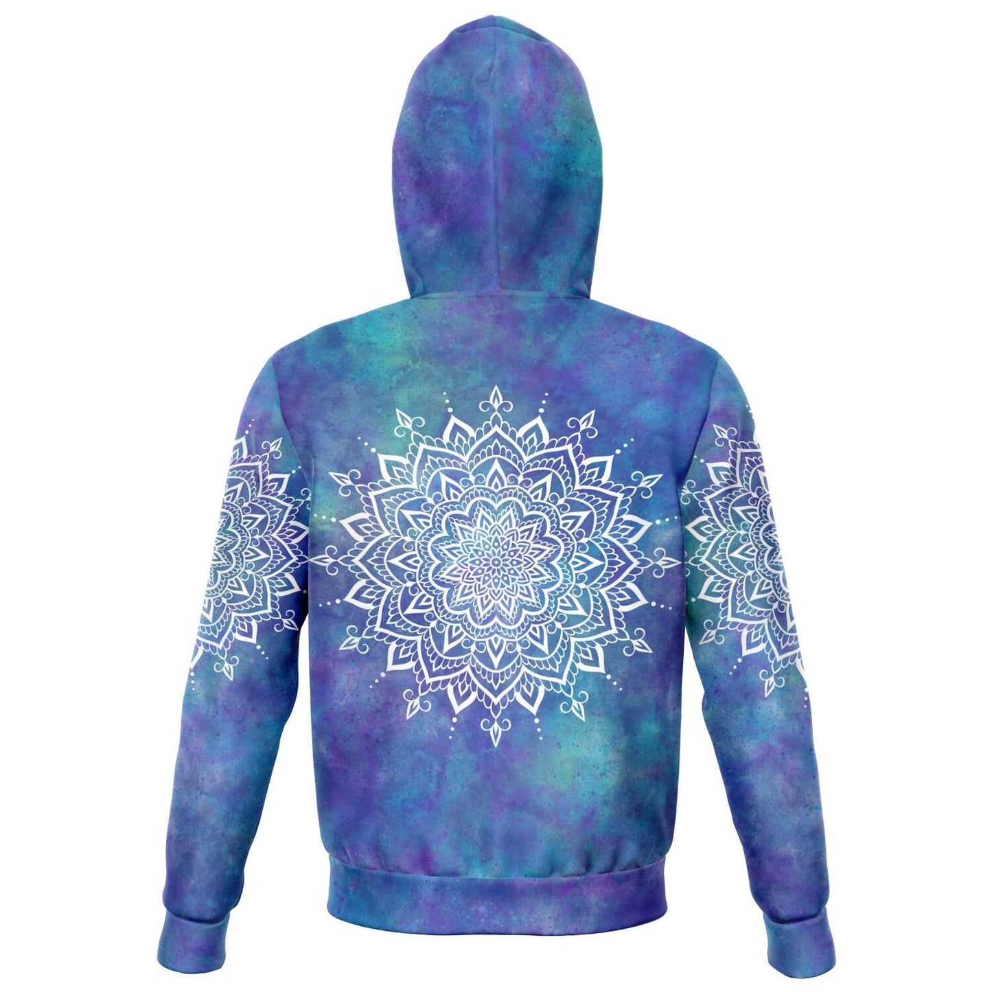 Hoodie med dragkedja - Mandala vit