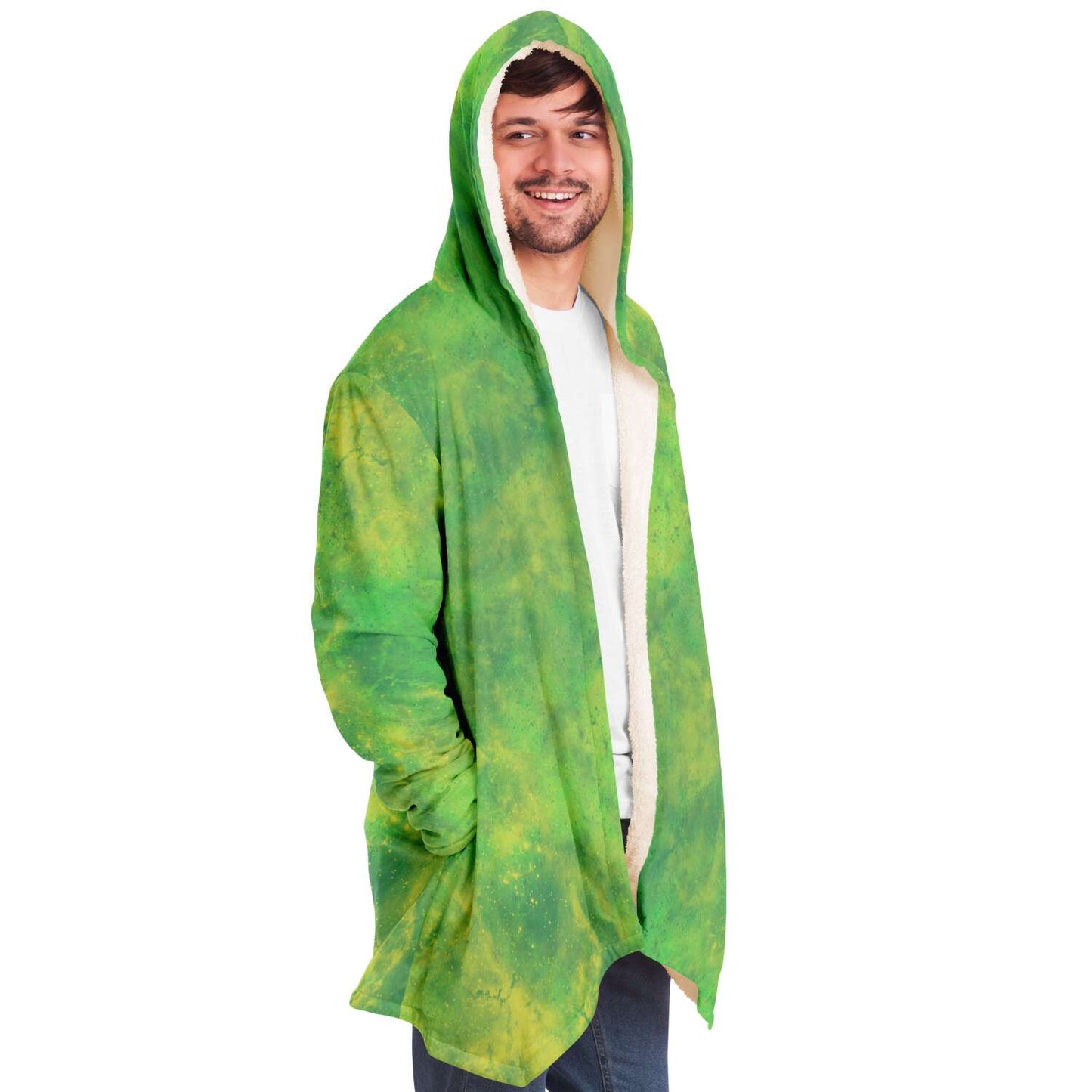 Fleece Hoodie Jacka - Lime Grön