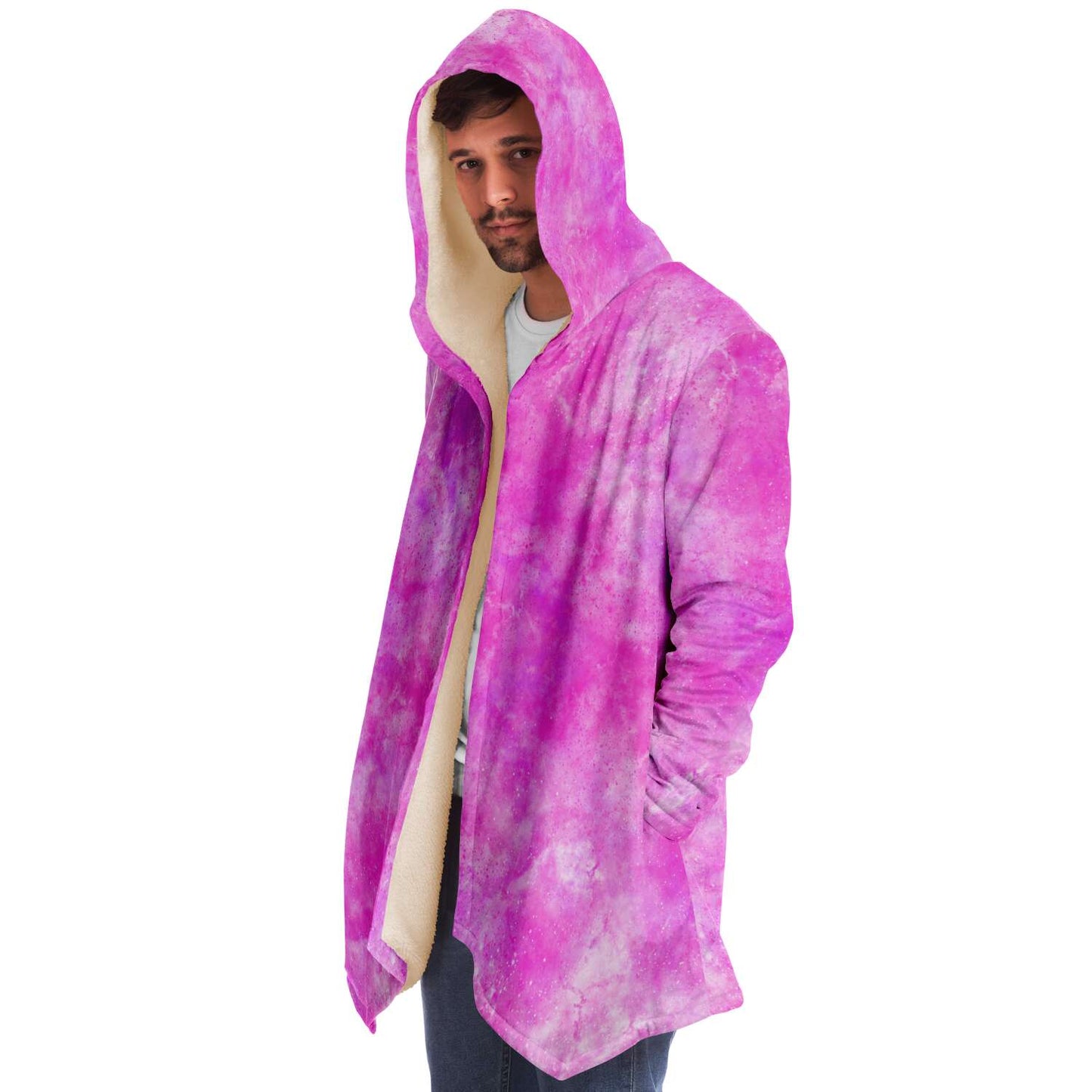 Fleece Hoodie Jacka - Rosa