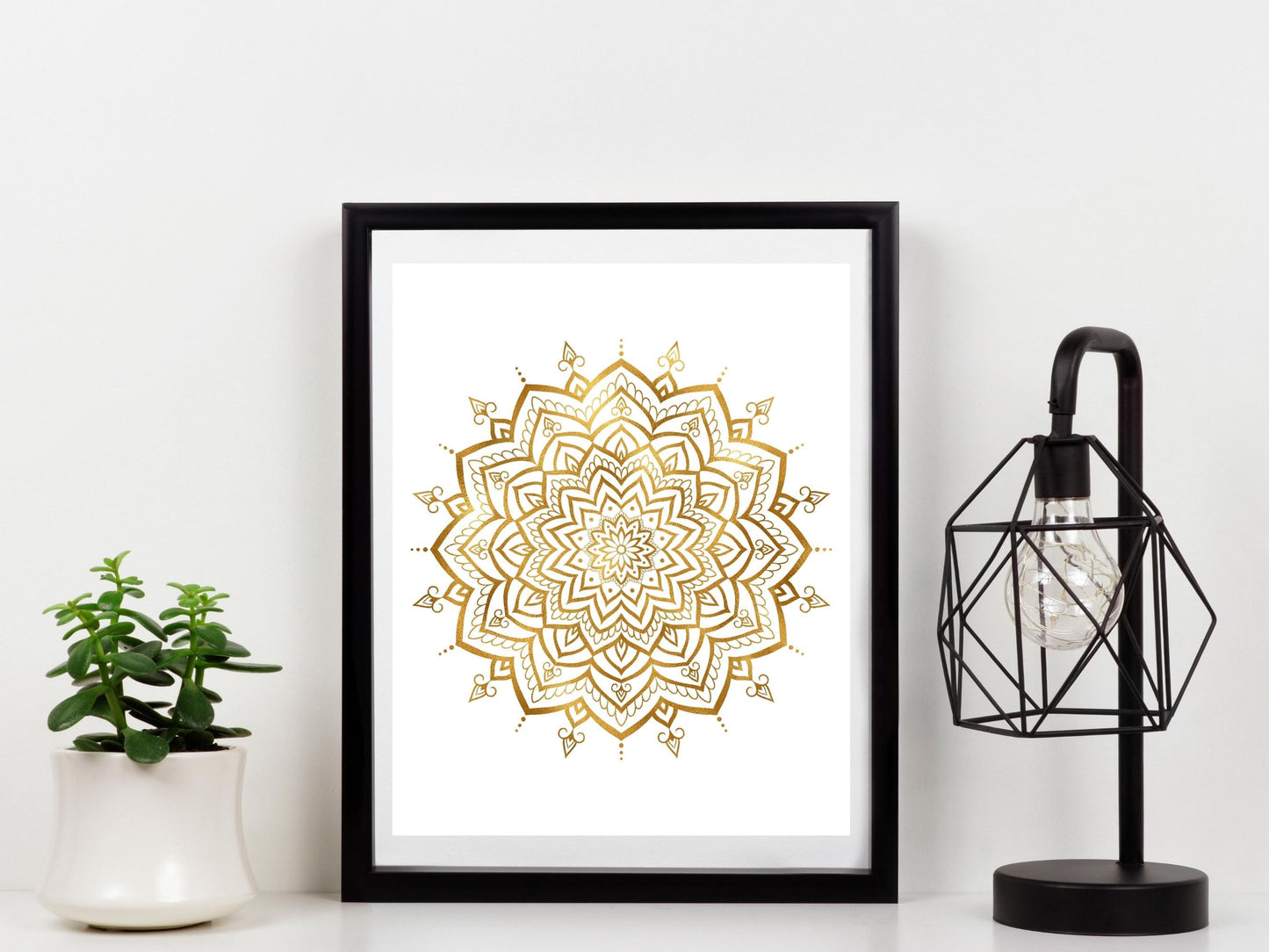 Mandala Guld - Printa själv 5 JPG Digital Download