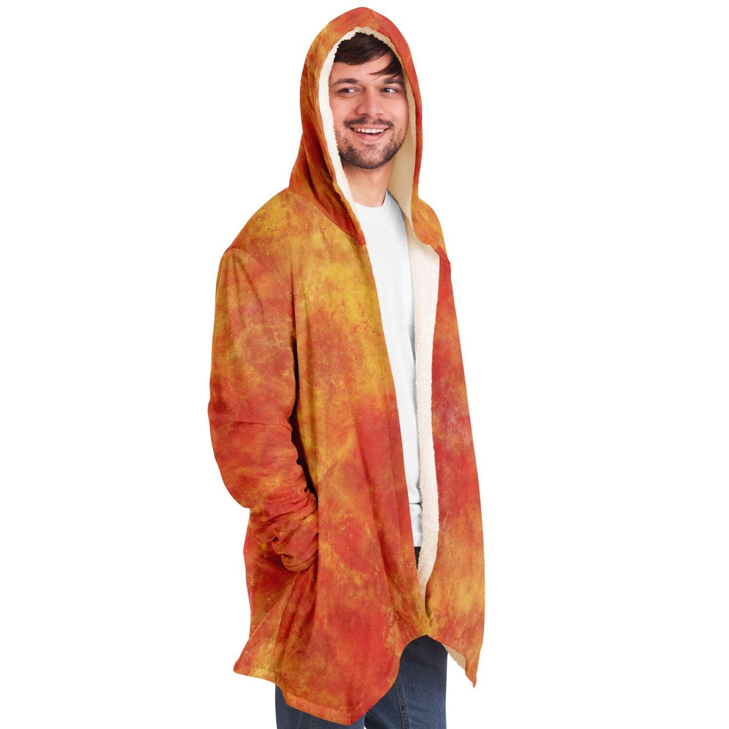 Fleece Hoodie Jacka - Orange