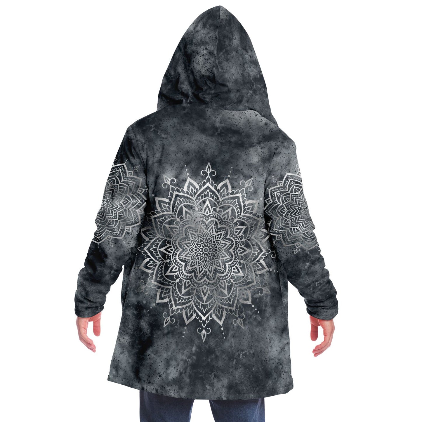 Fleece Hoodie Jacka - Mandala Silver