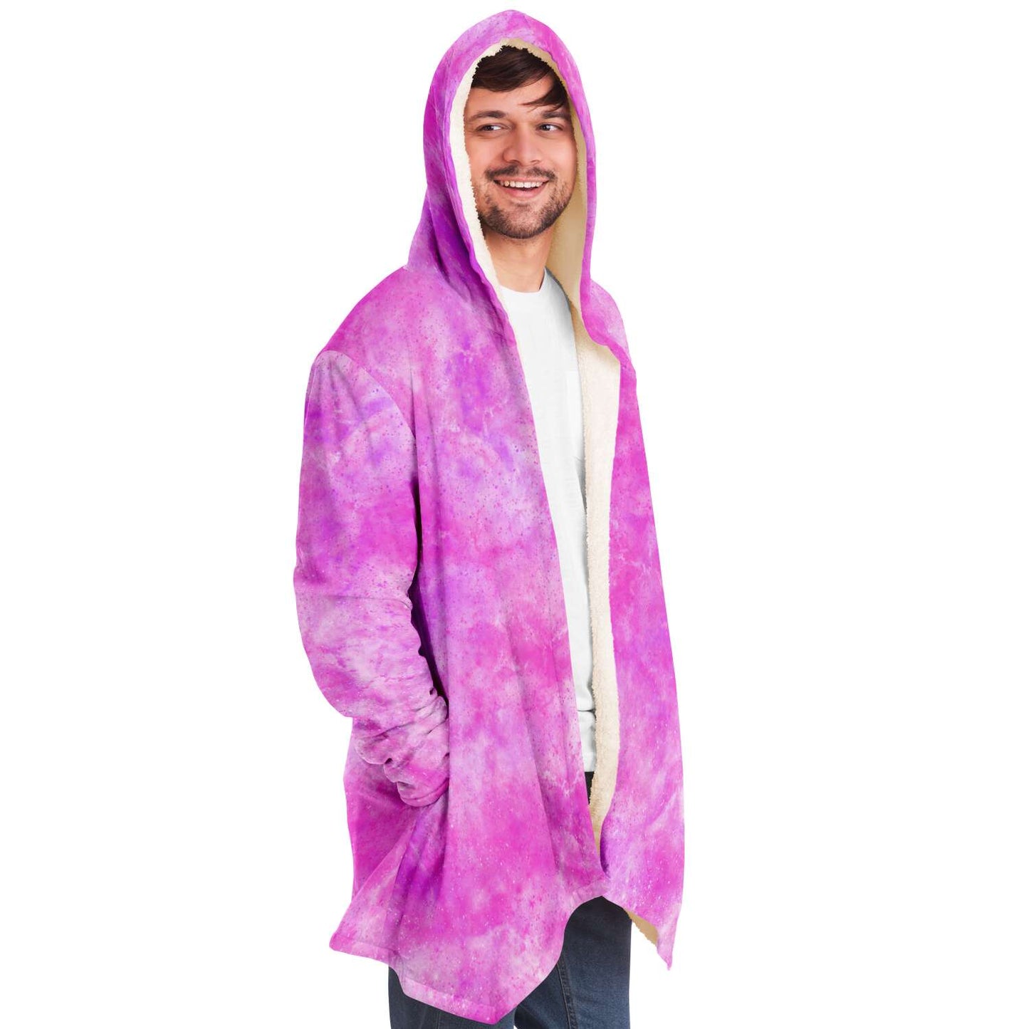 Fleece Hoodie Jacka - Rosa