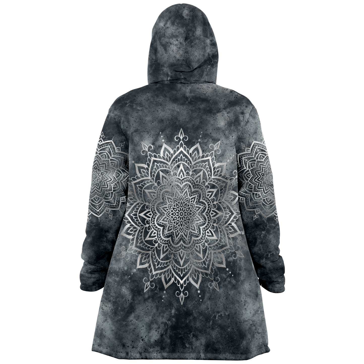 Fleece Hoodie Jacka - Mandala Silver