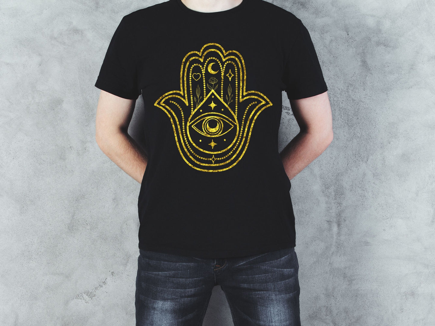 T-Shirt Hamsa Hand Guld