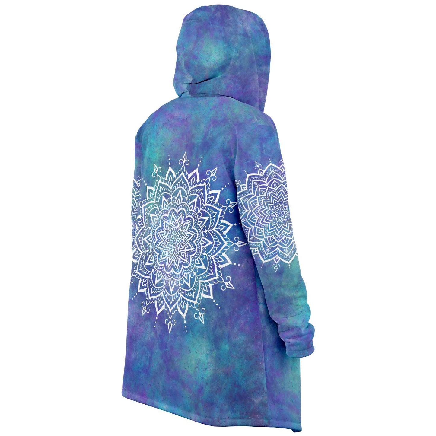 Fleece Hoodie Jacka - Mandala vit