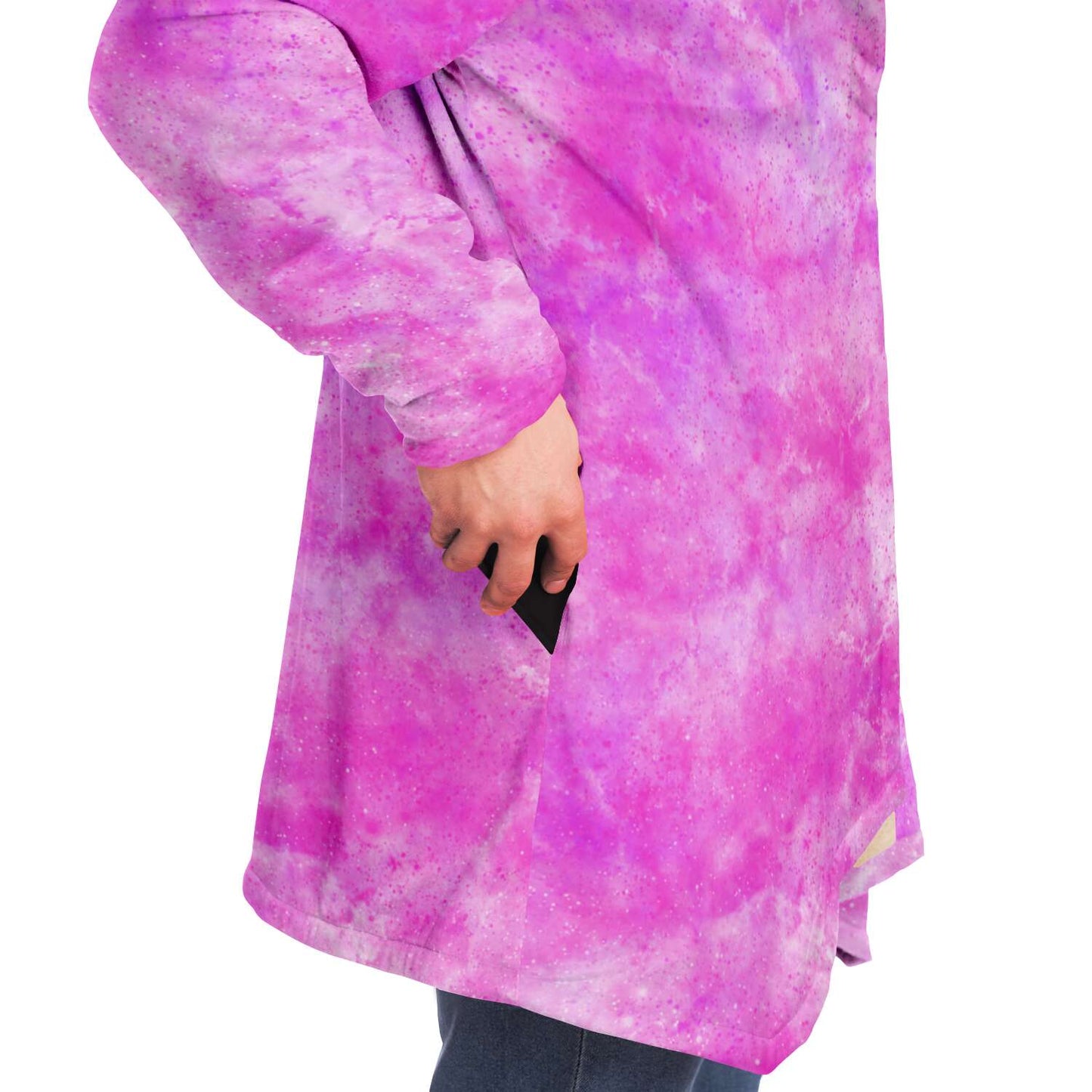 Fleece Hoodie Jacka - Rosa