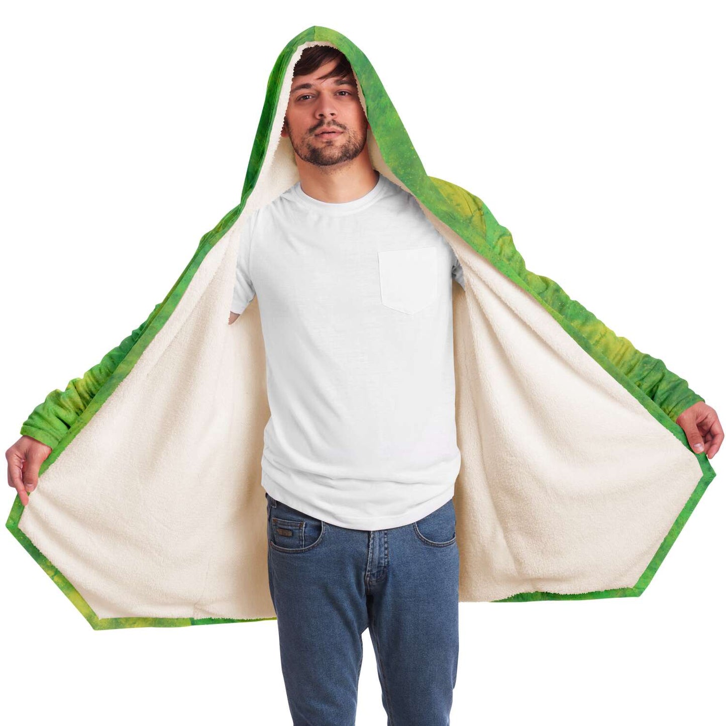 Fleece Hoodie Jacka - Lime Grön