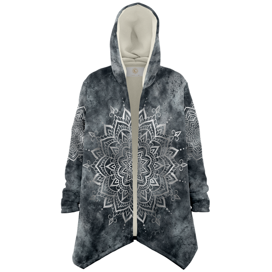 Fleece Hoodie Jacka - Mandala Silver