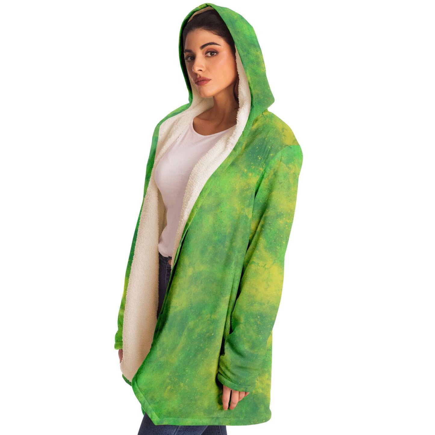 Fleece Hoodie Jacka - Lime Grön