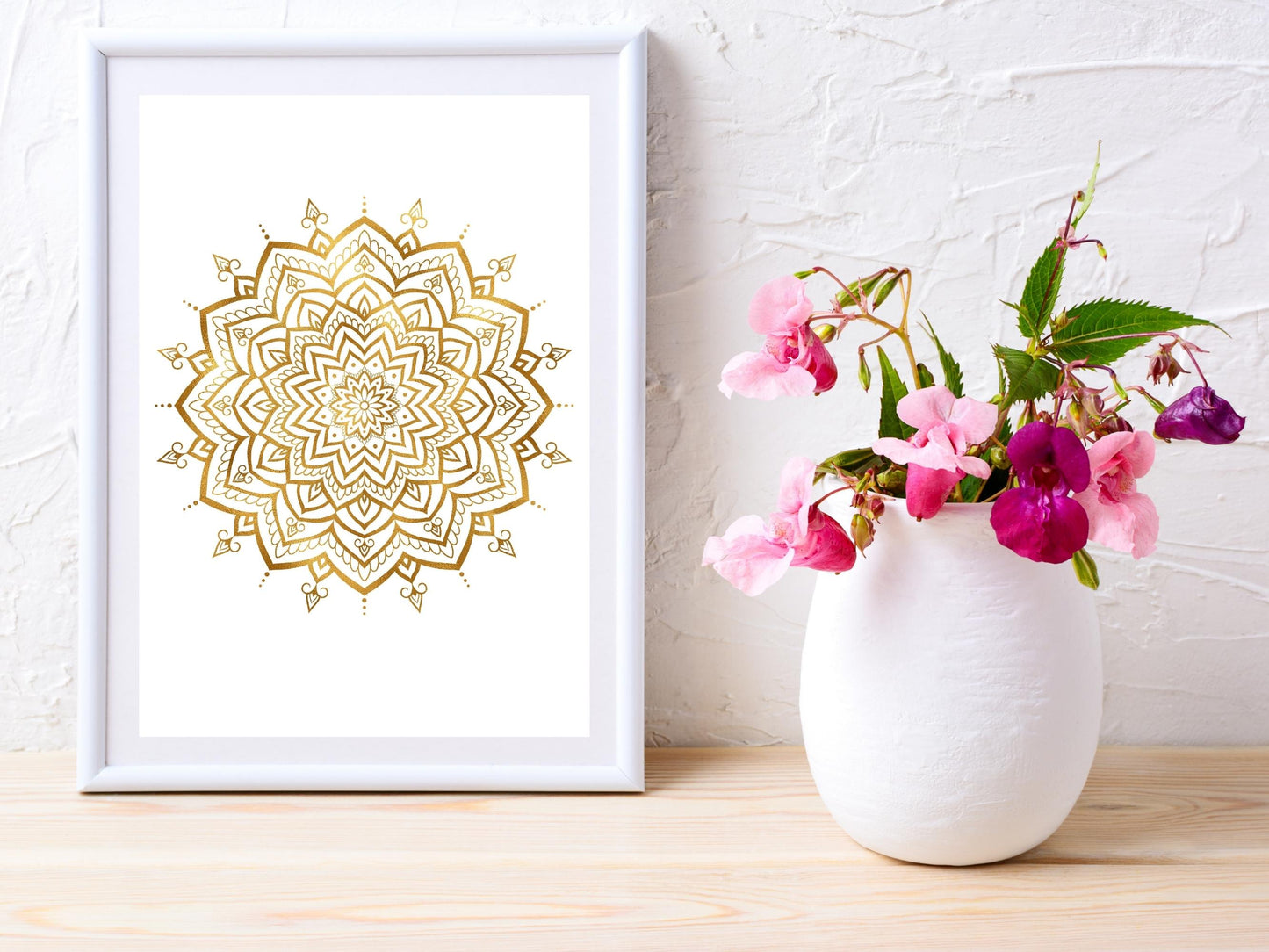 Mandala Guld - Printa själv 5 JPG Digital Download