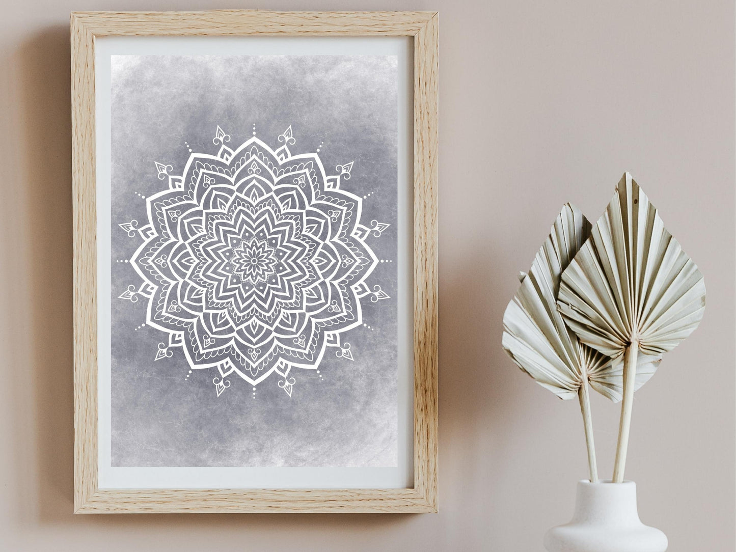 Mandala Vit - Printa hemma 5 JPG Digital Download