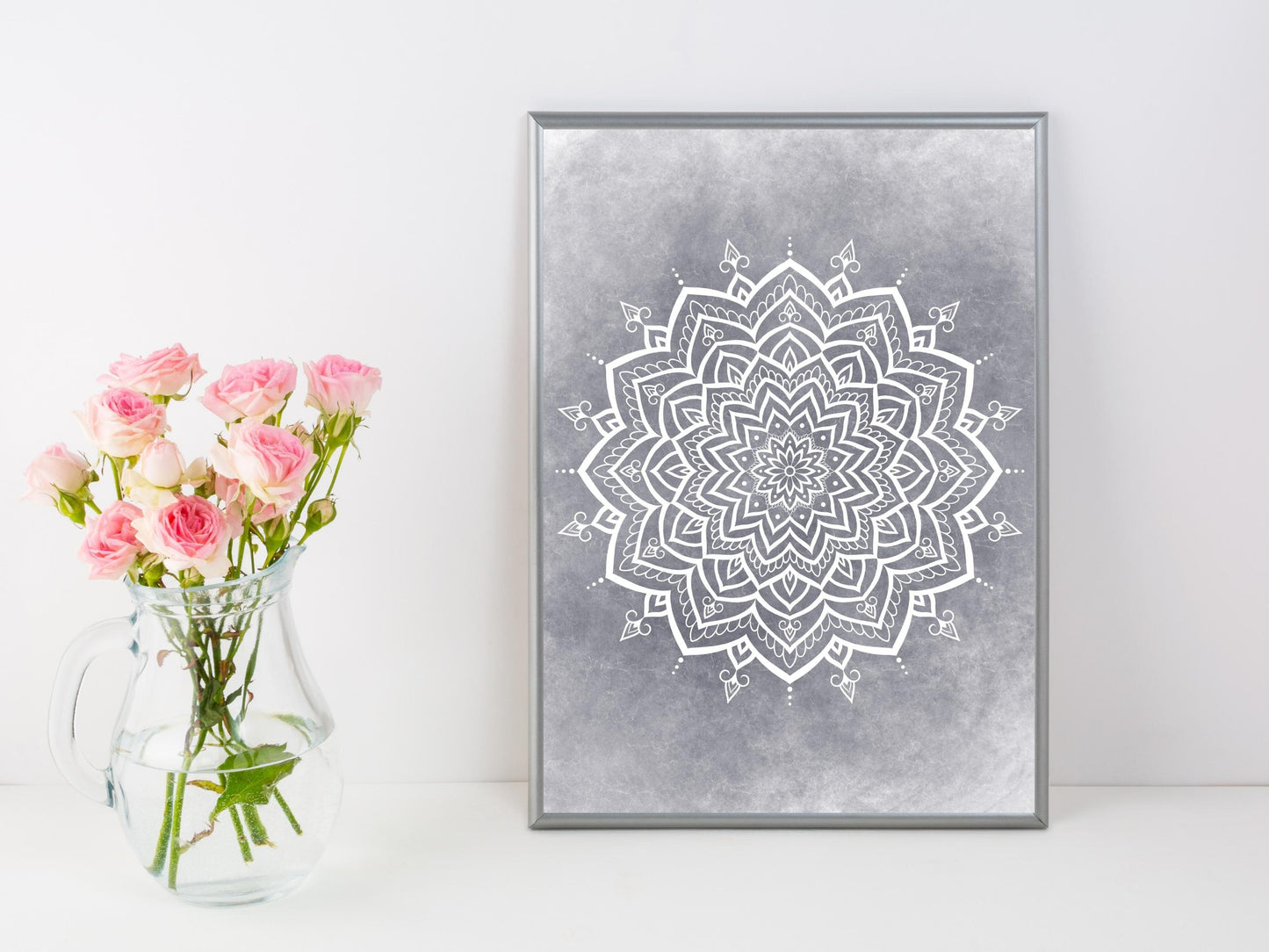 Mandala Vit - Printa hemma 5 JPG Digital Download