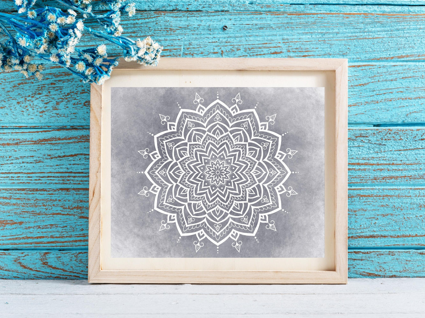 Mandala Vit - Printa hemma 5 JPG Digital Download