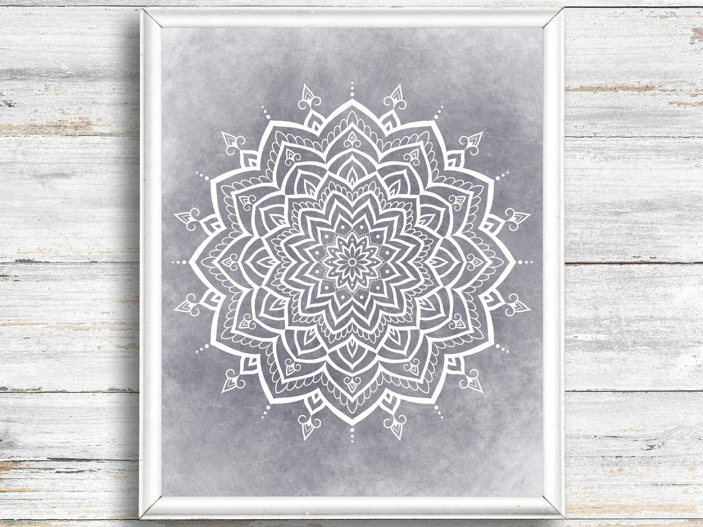 Mandala Vit - Printa hemma 5 JPG Digital Download