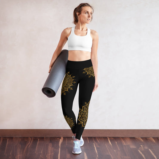 Yoga Leggings - Guld Mandala