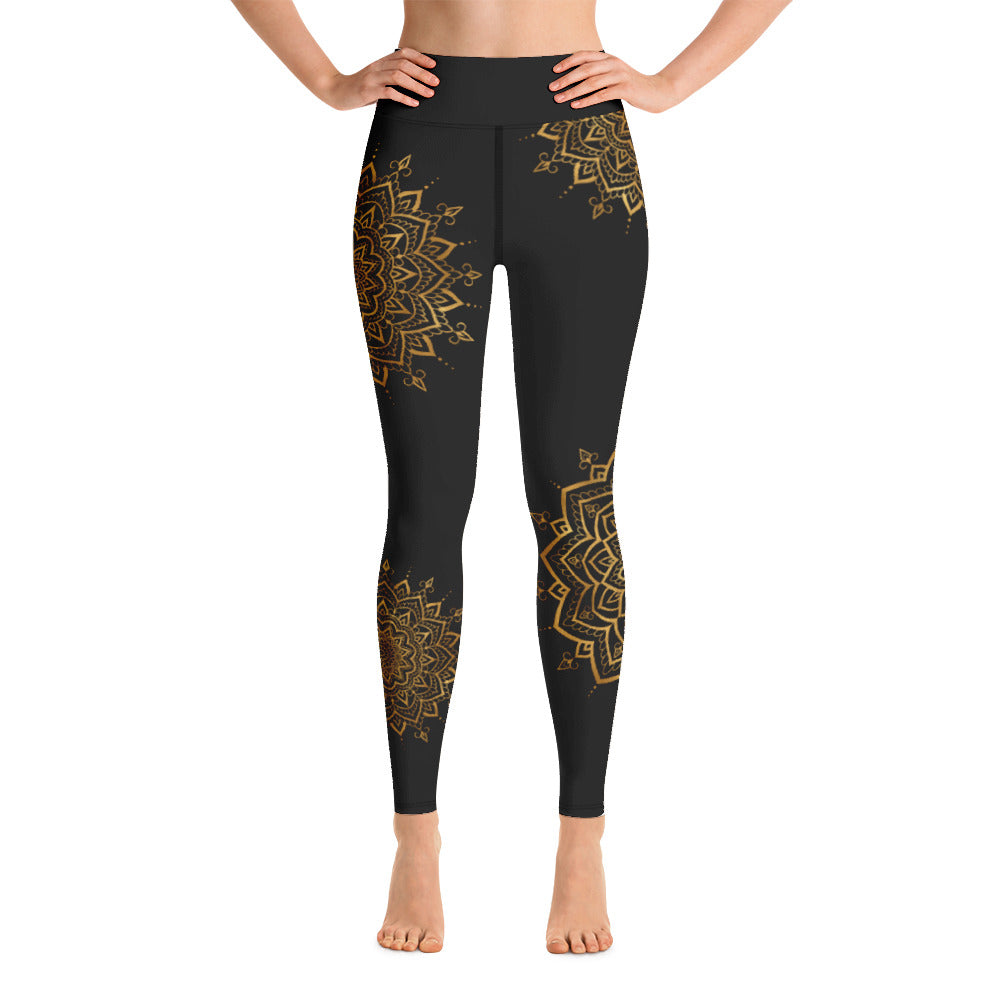 Yoga Leggings - Guld Mandala