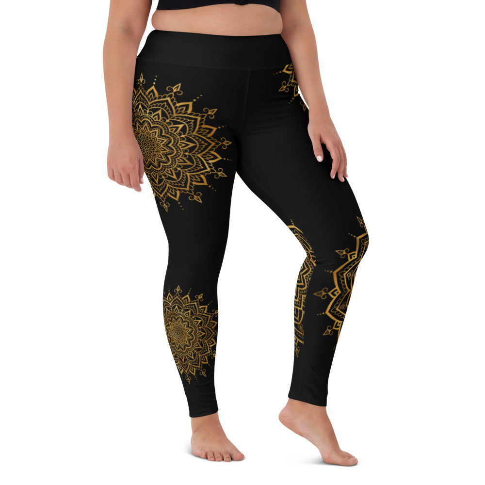 Yoga Leggings - Guld Mandala