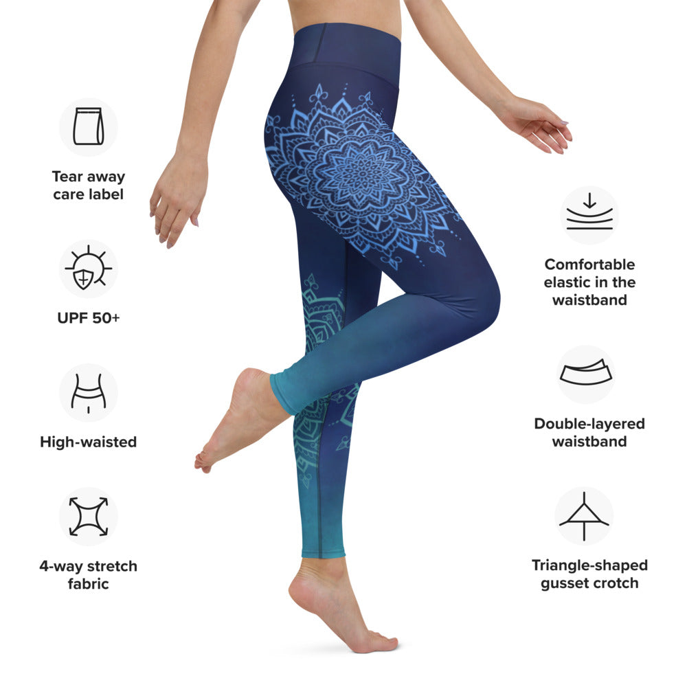 Yoga Leggings - Blå Mandala