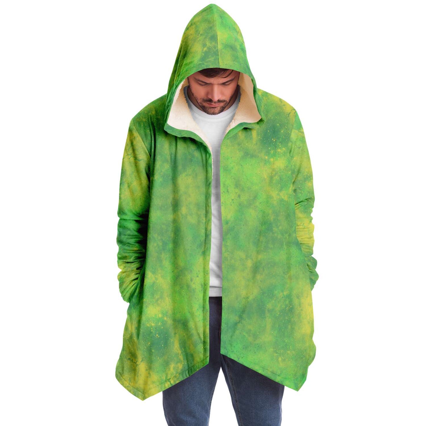 Fleece Hoodie Jacka - Lime Grön