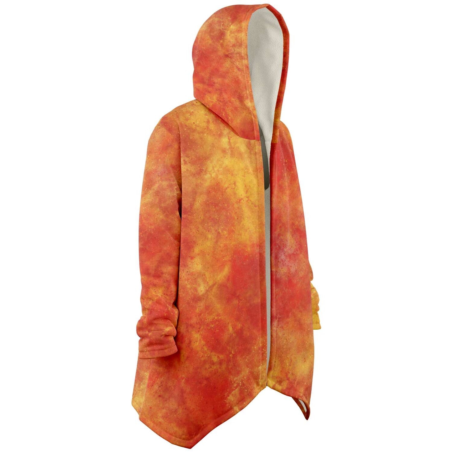 Fleece Hoodie Jacka - Orange