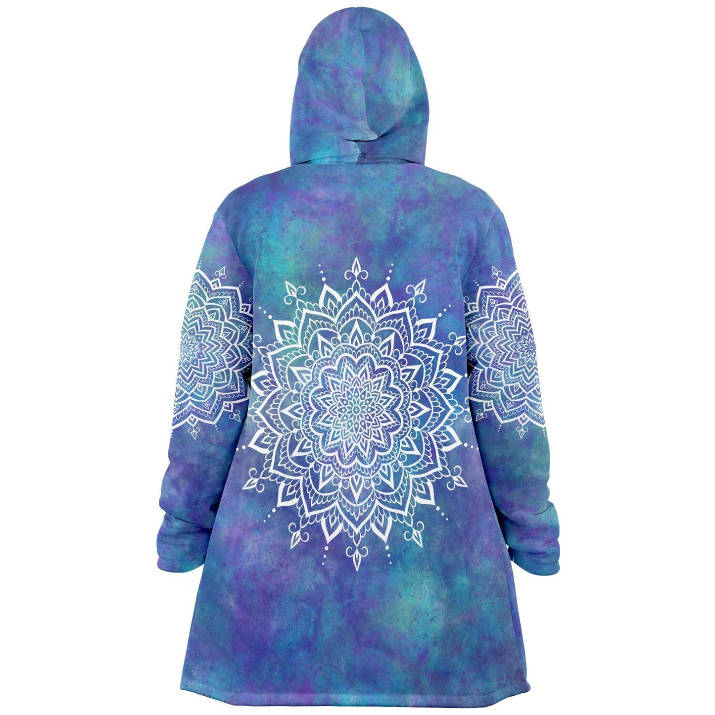 Fleece Hoodie Jacka - Mandala vit