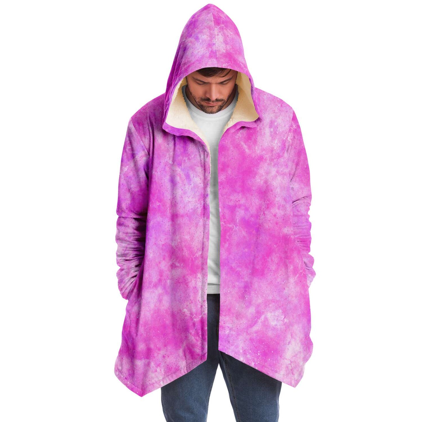 Fleece Hoodie Jacka - Rosa