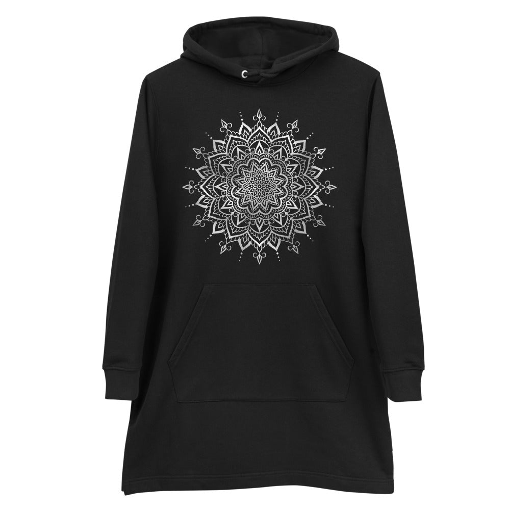 Hoodie Klänning - Mandala Silver