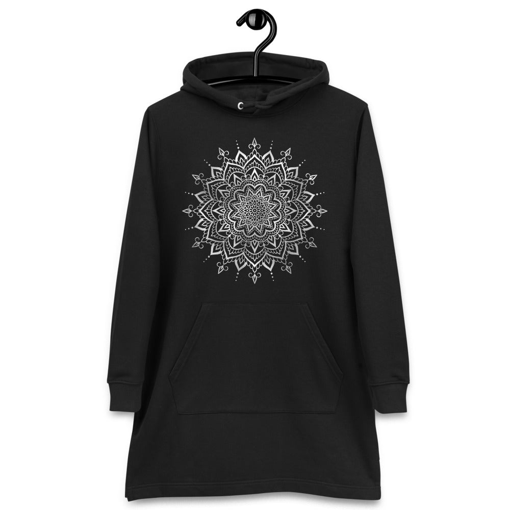 Hoodie Klänning - Mandala Silver