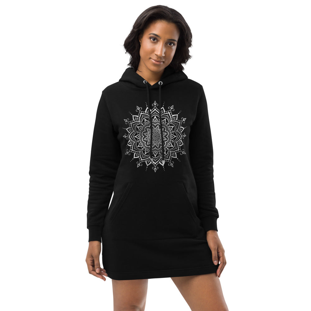 Hoodie Klänning - Mandala Silver