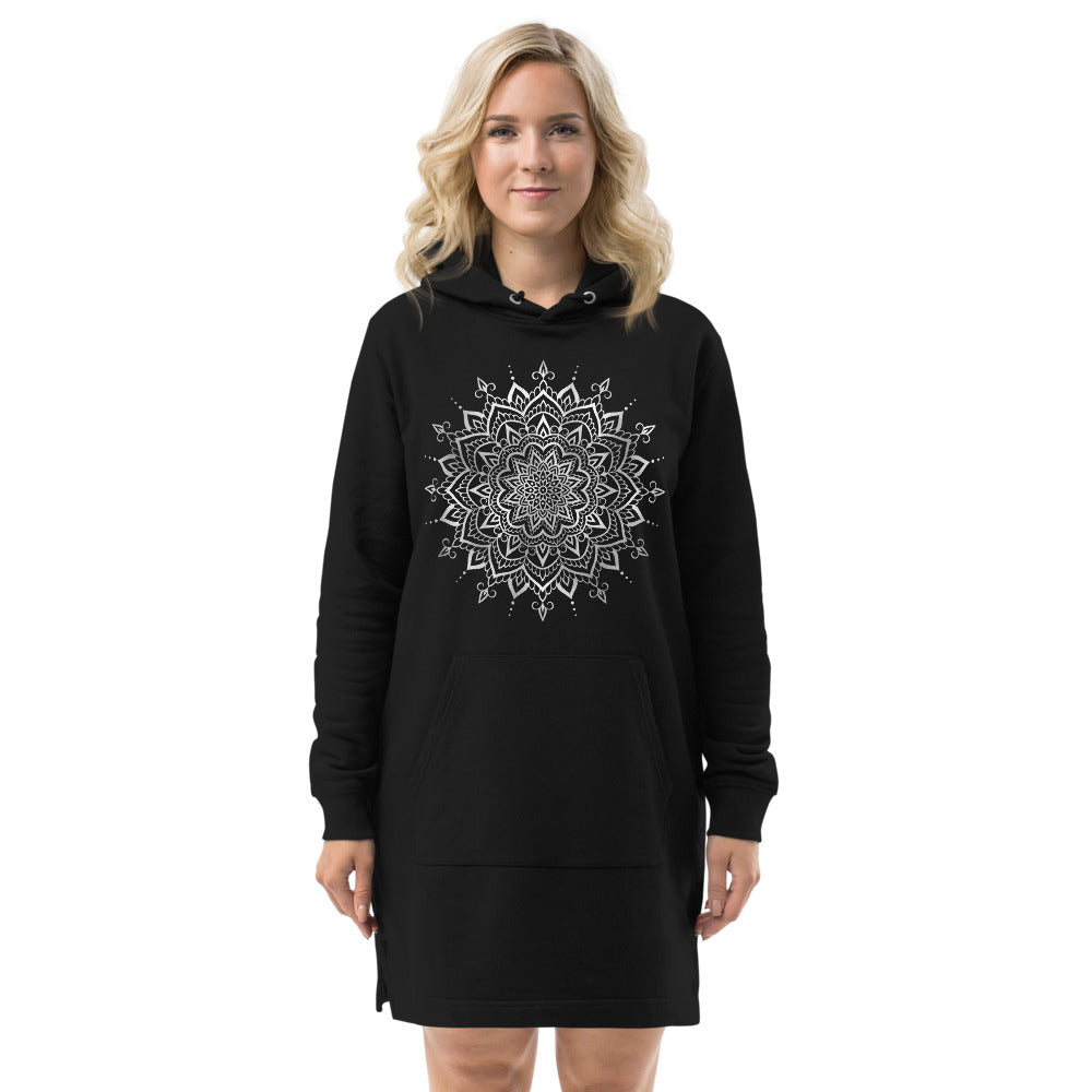 Hoodie Klänning - Mandala Silver