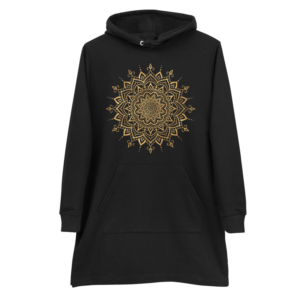 Hoodie Klänning - Mandala Guld