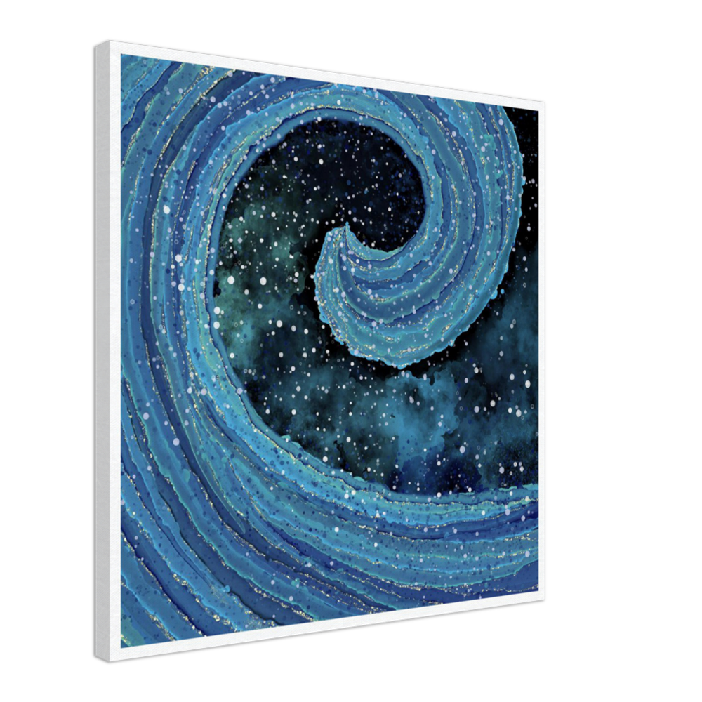 Canvas ”Abstract Blue Wave”