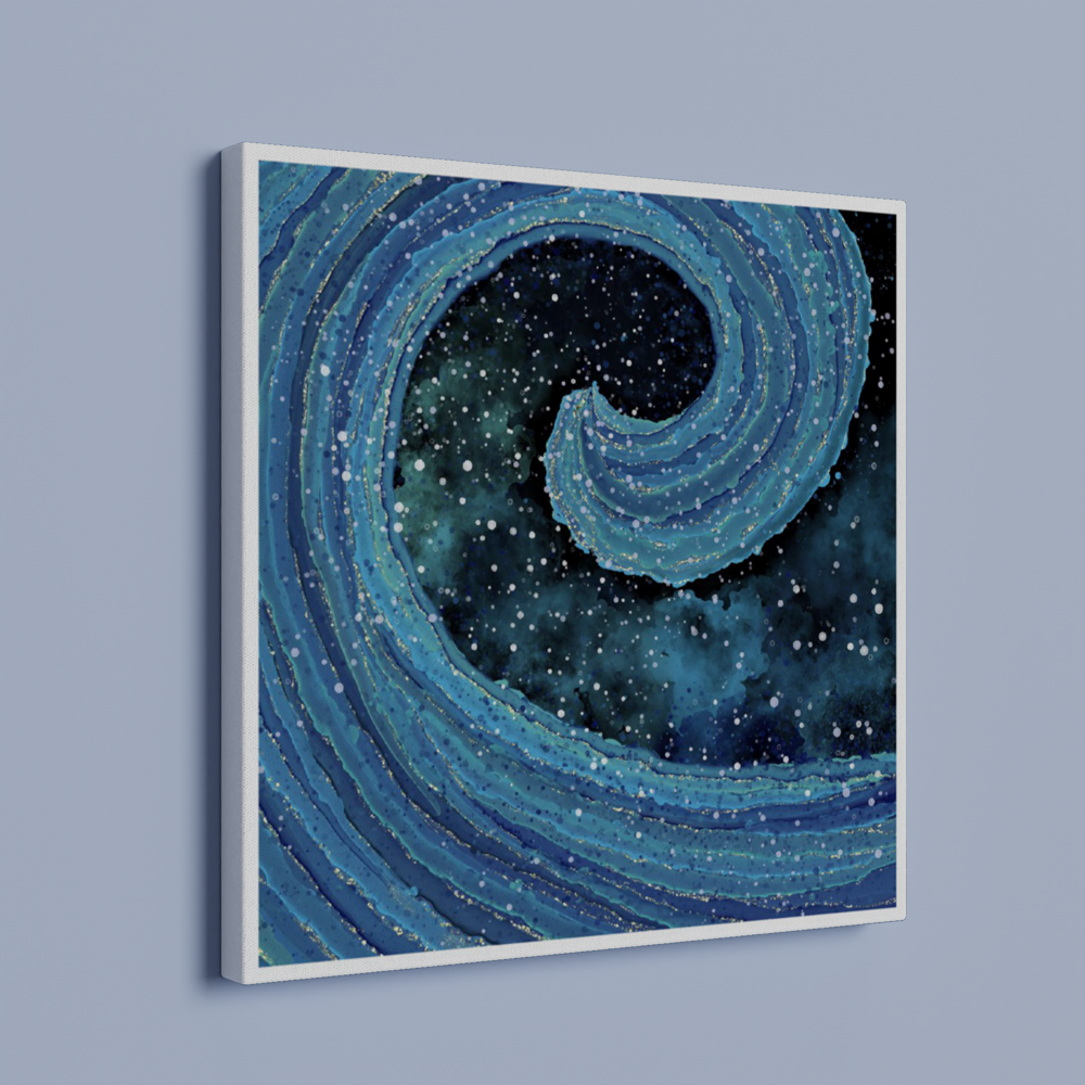 Canvas ”Abstract Blue Wave”