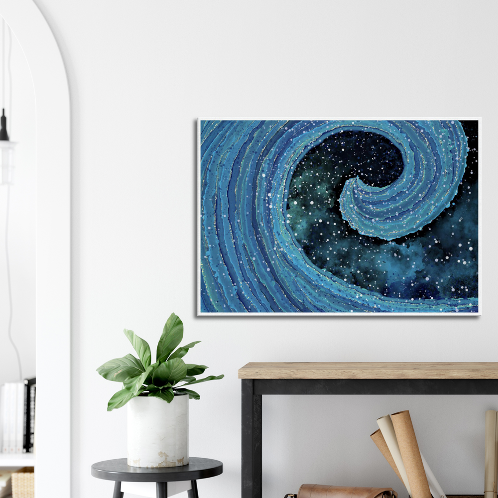 Canvas ”Abstract Blue Wave”