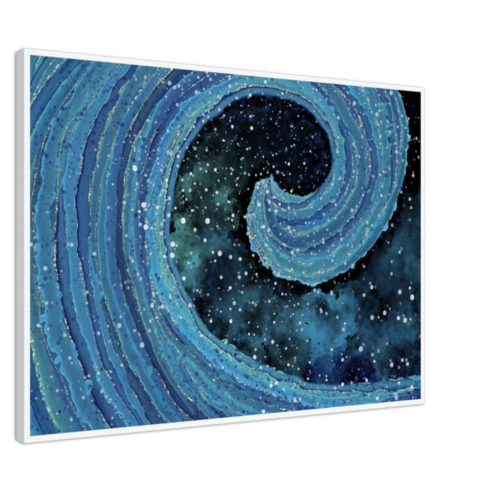 Canvas ”Abstract Blue Wave”