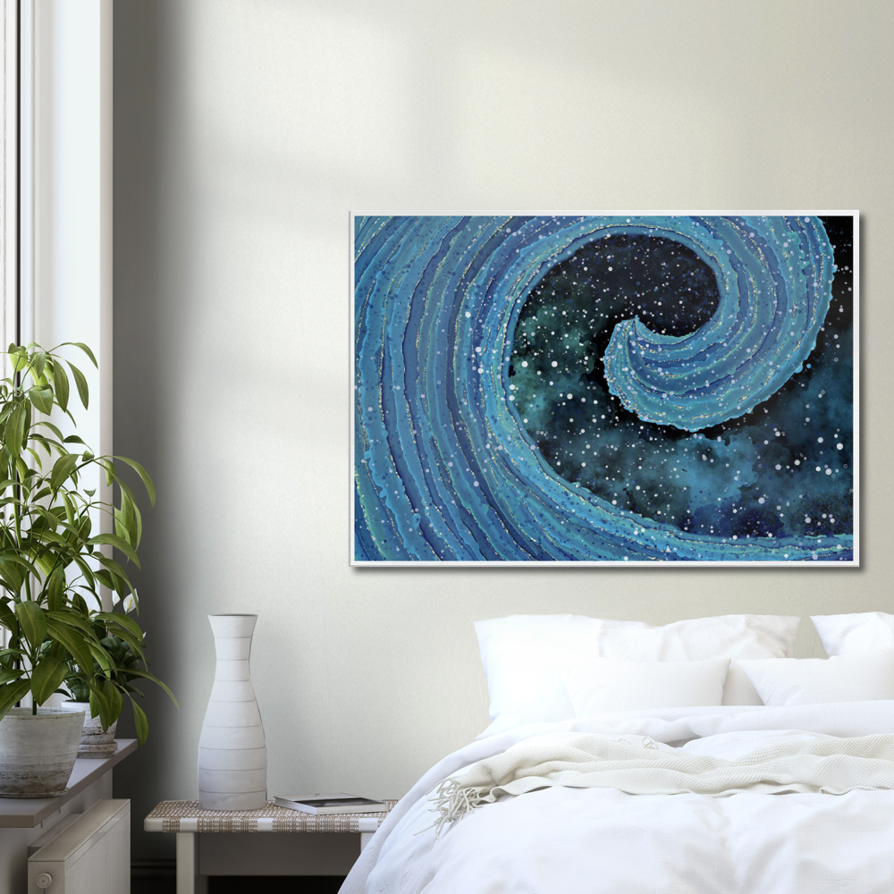 Canvas ”Abstract Blue Wave”