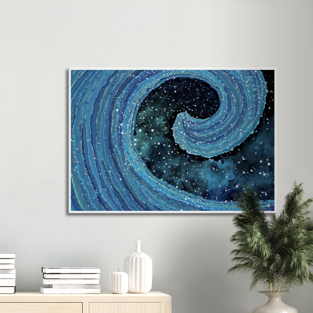 Canvas ”Abstract Blue Wave”