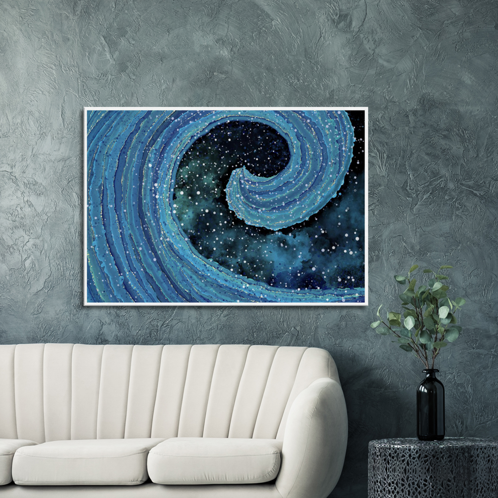 Canvas ”Abstract Blue Wave”